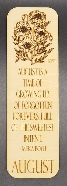 Birth Month Flowers wood bookmark