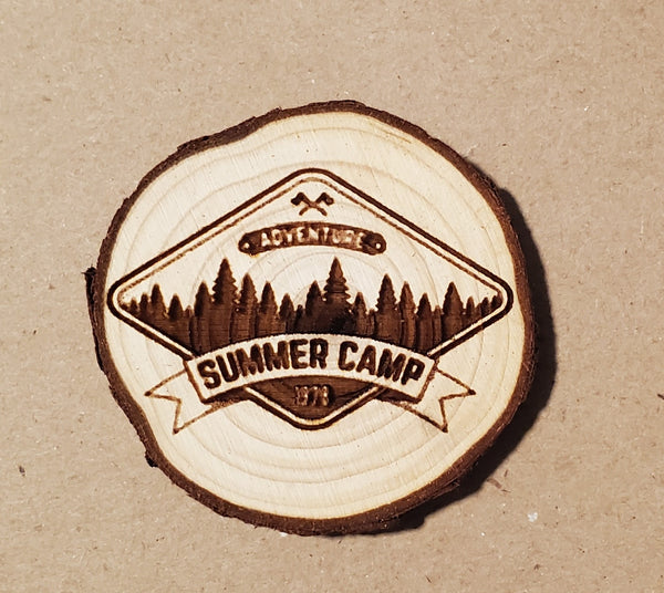 Rustic Outdoor-Themed Wood Slice Magnets