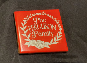 Personalized Tile Coasters--Set of 4 Family Coasters
